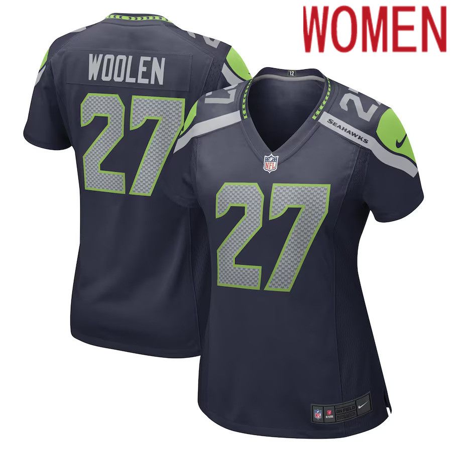 Women Seattle Seahawks #27 Tariq Woolen Nike College Navy Game Player NFL Jersey->women nfl jersey->Women Jersey